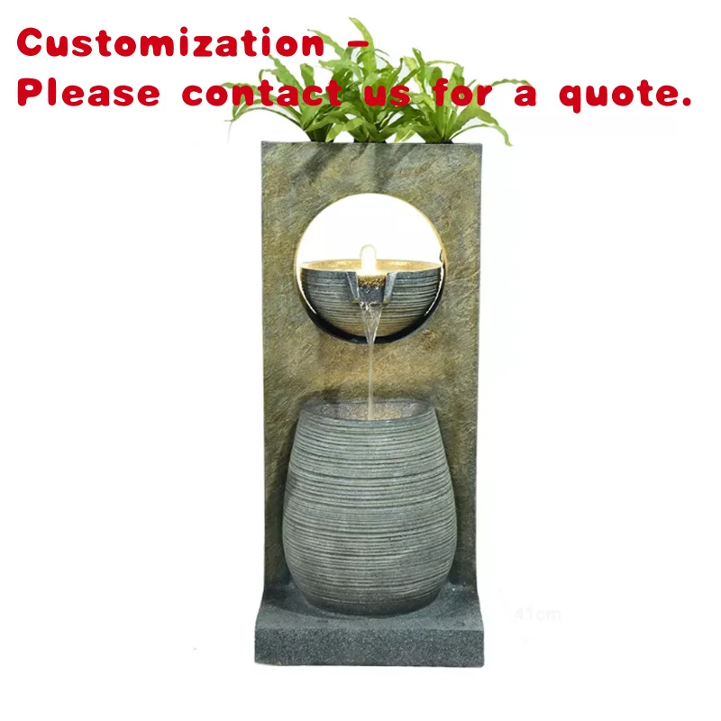 custom.Home Decoration Indoor Outdoor Waterfall Garden Feature Fountain Modern Floor Fountain Deck Porch Back