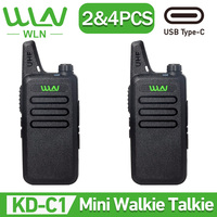 WLN KD-C1 2&4PCS Mini Handy Portable  Walkie Talkie  UHF 400-470 Mhz KD-C1T  Ham Radio Type-C Charging Mi-Ni Walkie Talkie