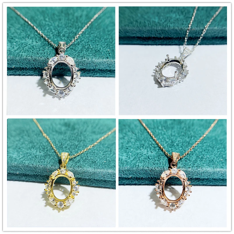 

MeiBaPJ 9 мм * 11 мм эллипс камень Сделай Сам 925 чистый серебряный держатель модное ожерелье с подвеской пустая оправа изящные свадебные украшения для женщин