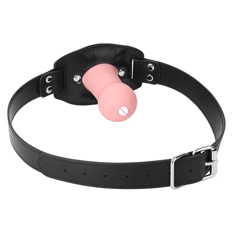 Nova boca de silicone mordaça realista buceta mamilo boca plug sextoy femme ajustável bondage conjunto gay castidade penetração bdsm brinquedos