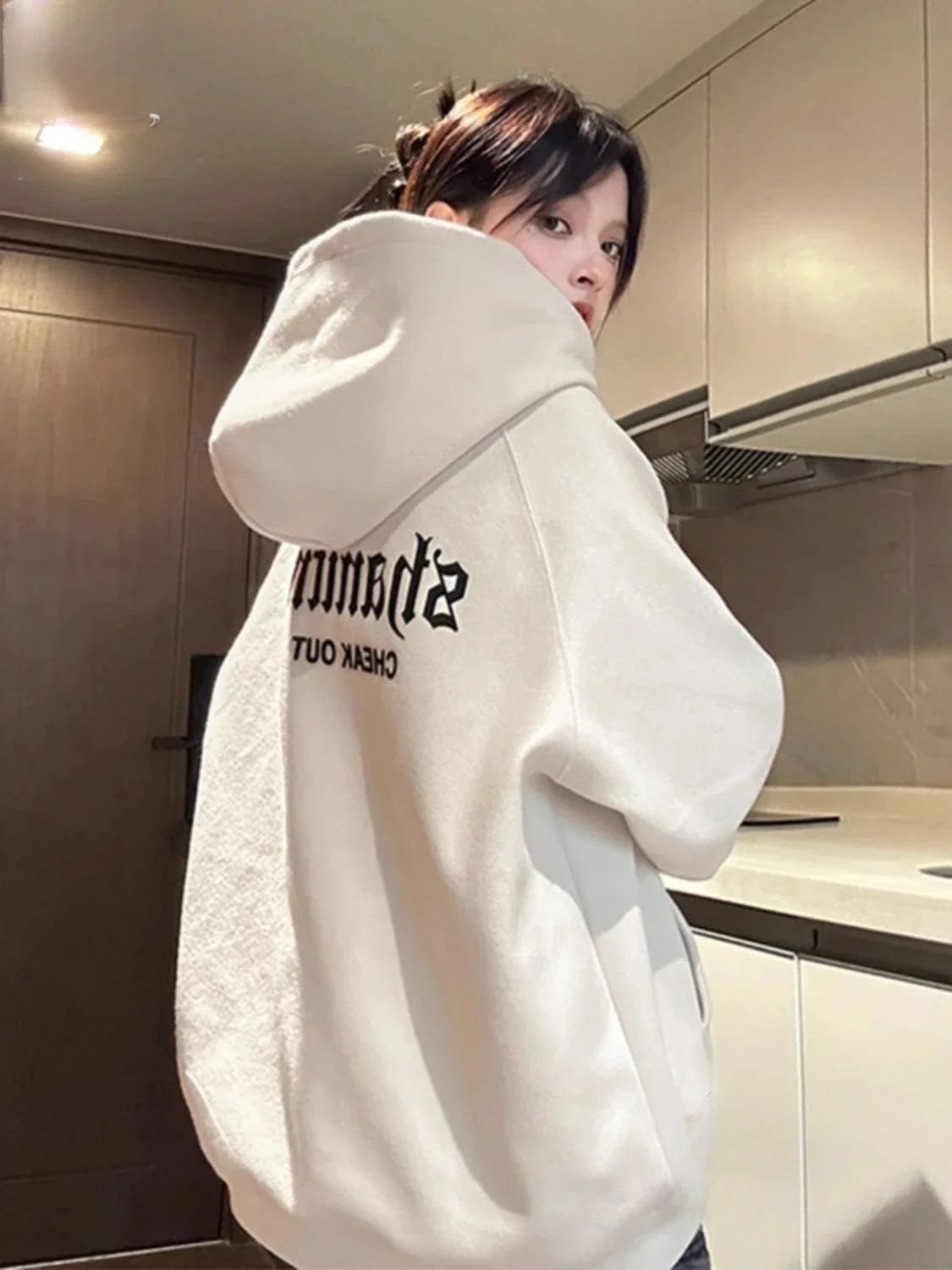 Heavyweight Cotton Hooded Couple Sweater Men and Women Fashion Brand Versatile Text Decal Oversize Thick Top Coat Clothes Y2k