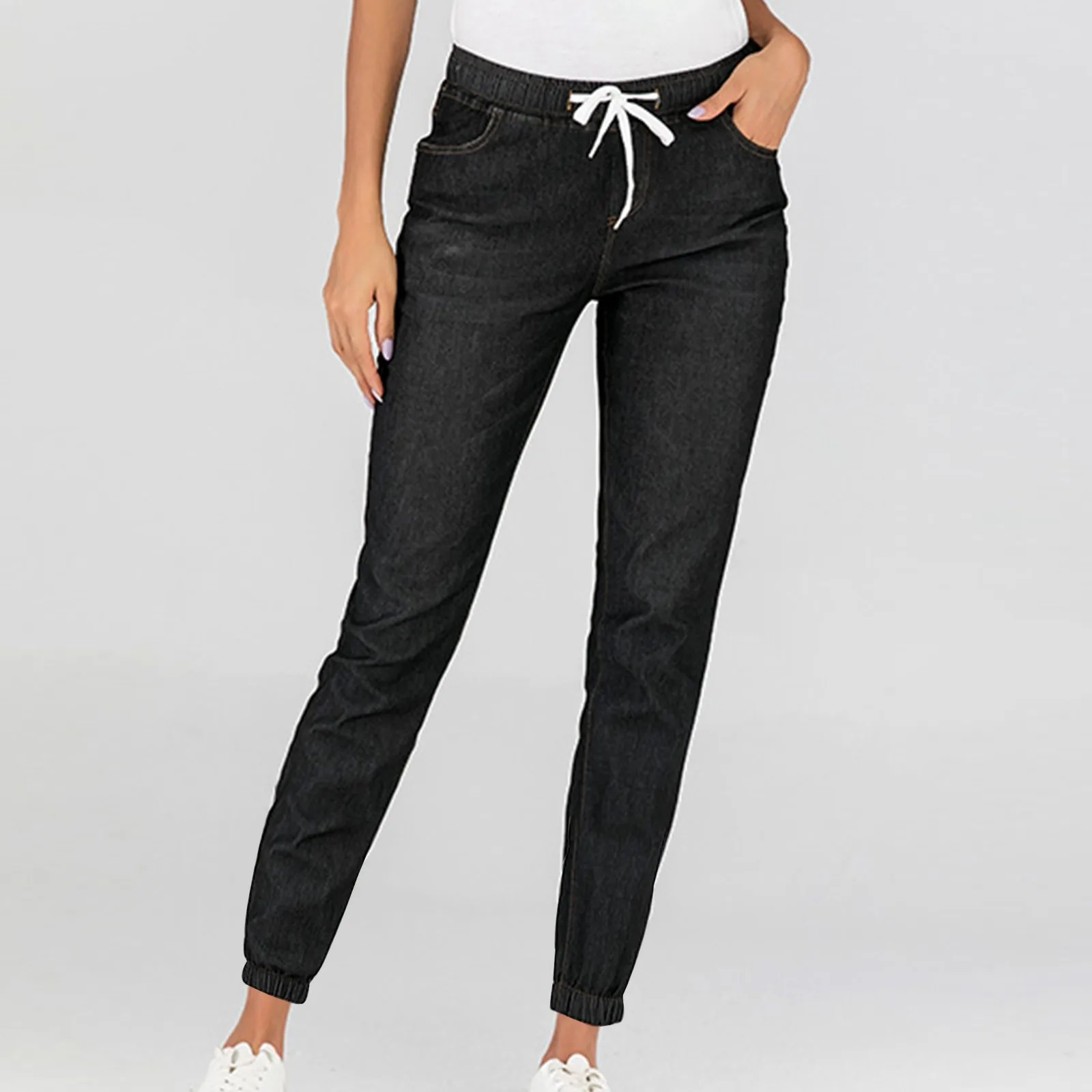 Jean extensible pour femme, pantalon en denim, grande taille, résistant