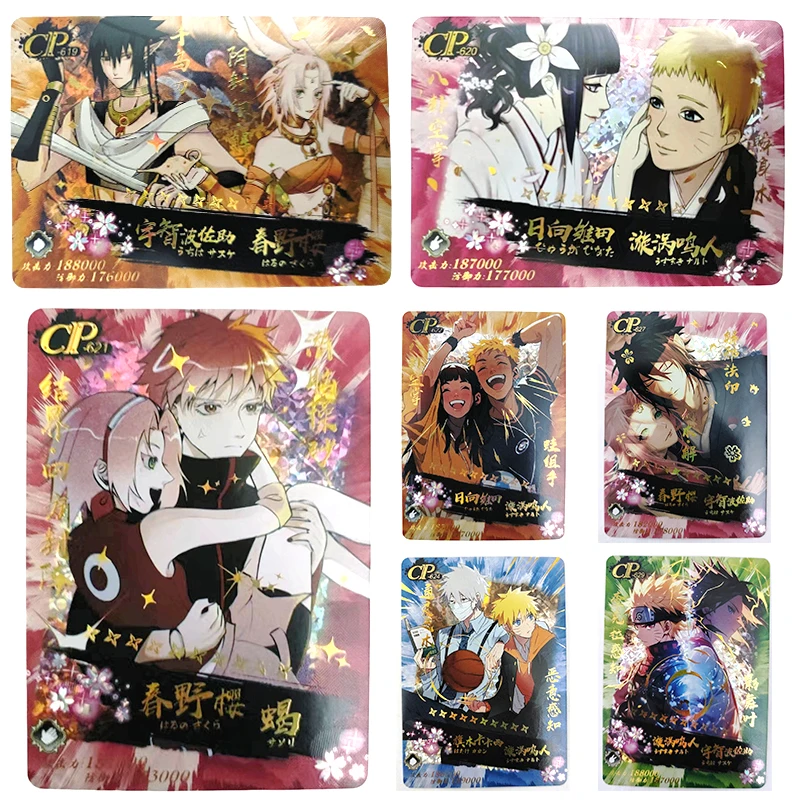 Naruto Cp Series Toy Card Hyuga Hinata Haruno Sakura Sasuke Anime Characters Bronzing Game Collection Flash Card Christmas Gift