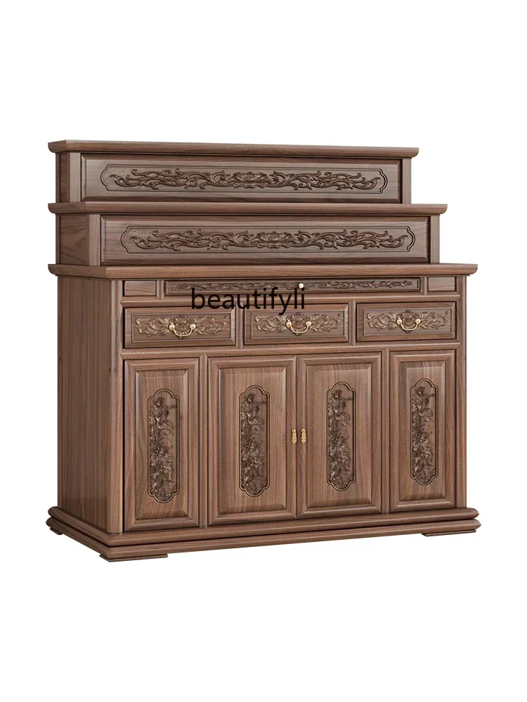 

Black walnut Tibetan Buddhist temple offering table household new Chinese solid wood offering cabinet