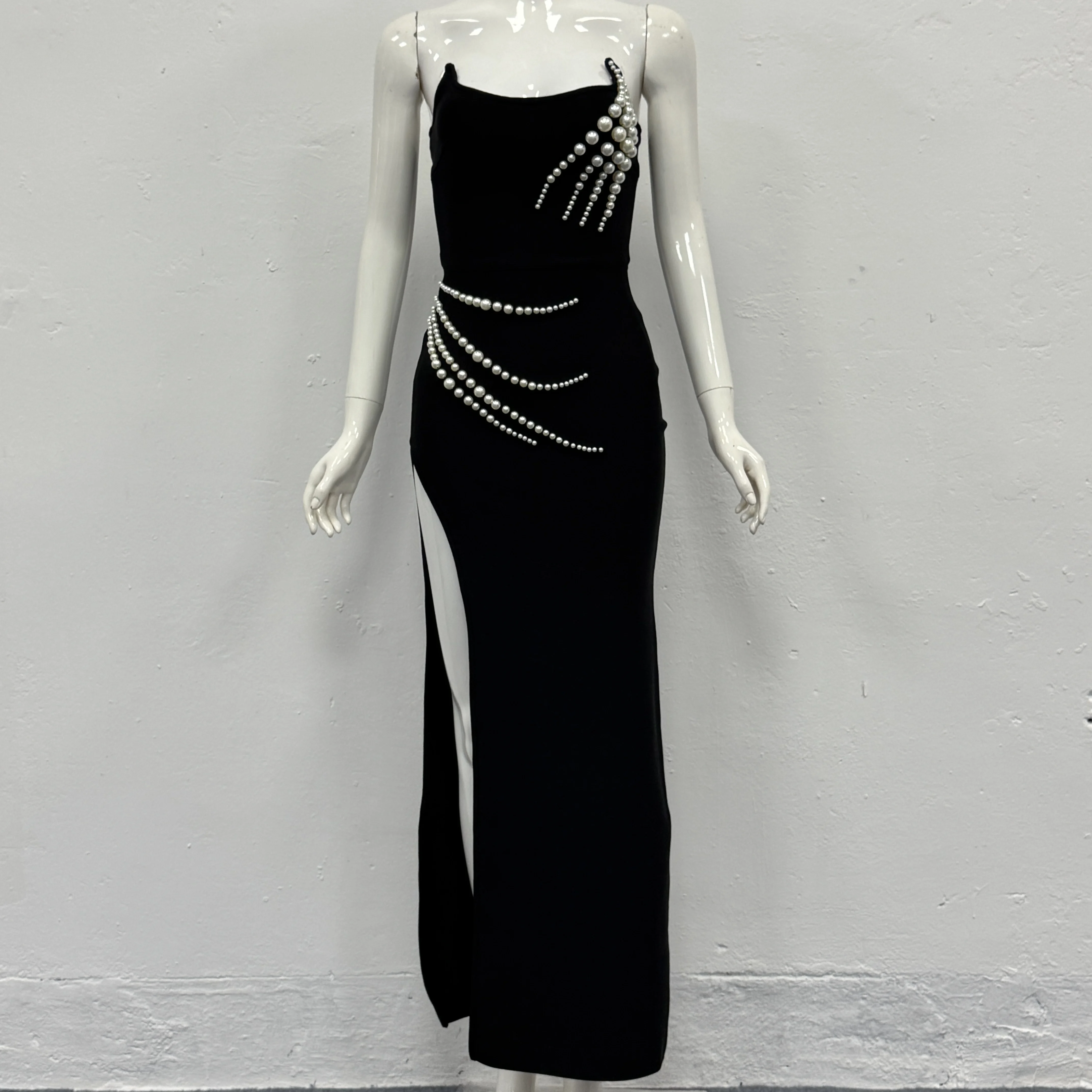 Nowa Elegancka Seksowna Sukienka Bez Ramiączek Z Koralikami Długa Suknia Wieczorowa Damska Luksusowa Modna Sukienka Koktajlowa