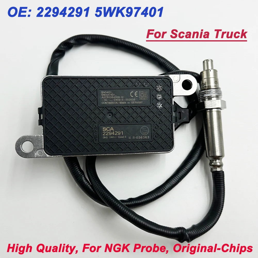 

High Quality for NGK Probe 2294291 5WK97401 Made In DE For Scania Truck Nitrogen Oxygen NOx Sensor 24V 2064769 2247381 2296801