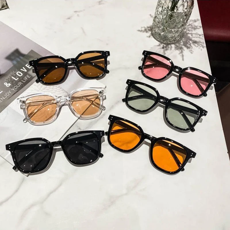 New Fashion Women men Luxury Brand Square Sunglasses Ladies Vintage unisex Sun Glasses Female rectangle pc Frame Sunglasses