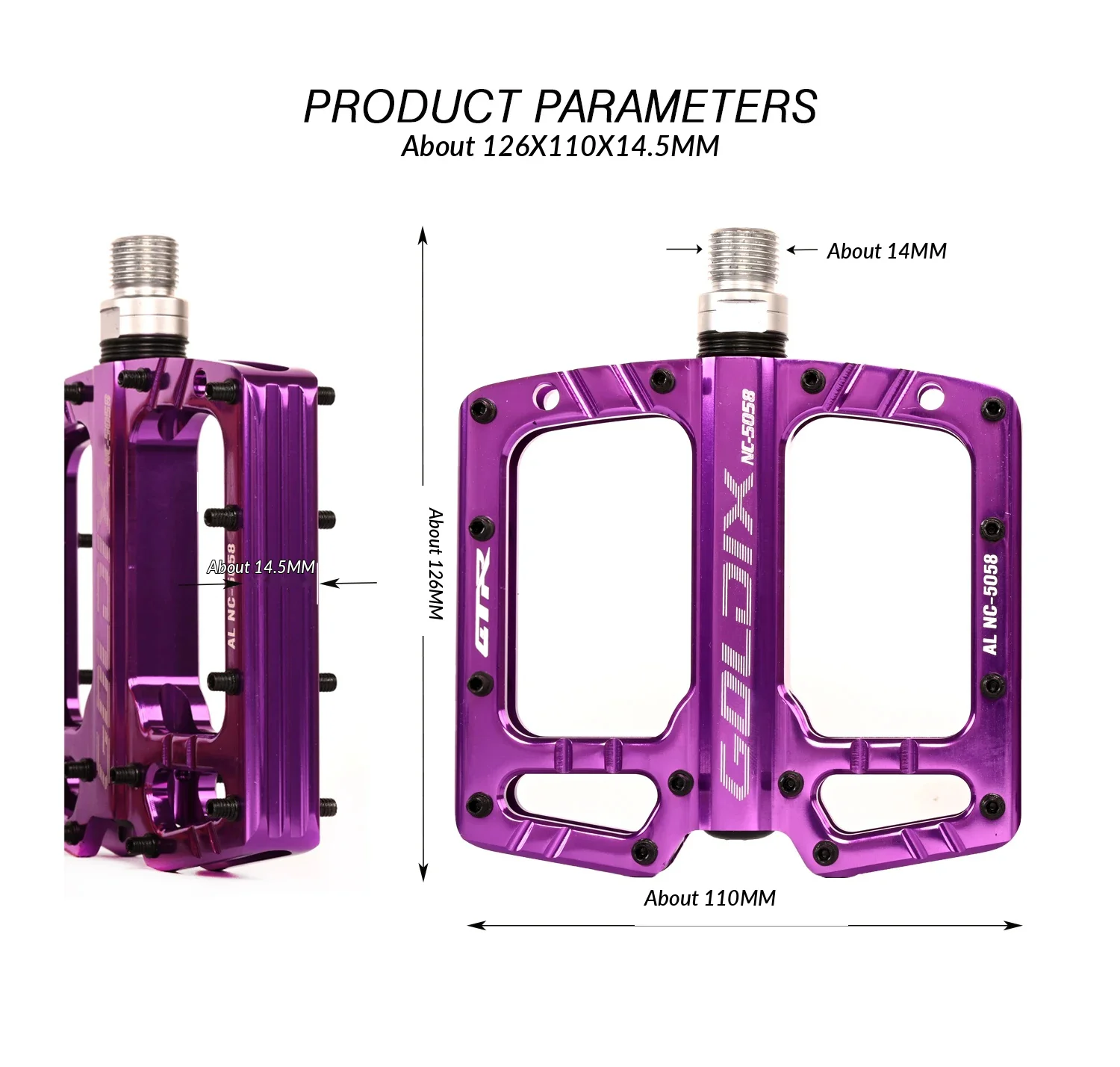 GOLDIX 3-Lager-Pedal für MTB, Rennrad, abgedichtete Lagerpedale, hochfeste, rutschfeste Pedale, Fahrradzubehör – Detail 4