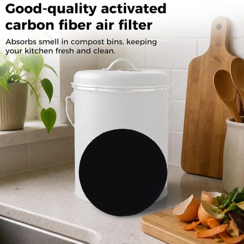 BABZ 10pcs Compost Bin Charcoal Filters Round Replacement Air Filter for Kitchen Compost