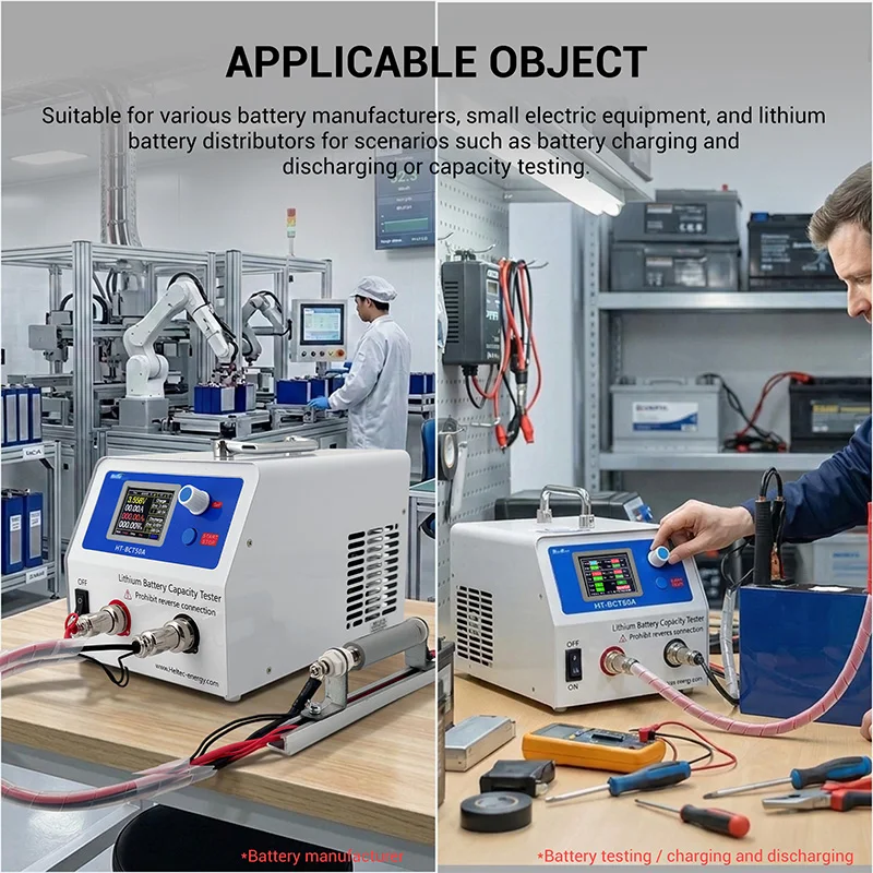 Battery Tester Battery Capacity Analyzer Charge and Discharge 50A Li-ion LiFePo4 Load Detection Aging Arrester Partial Capacity