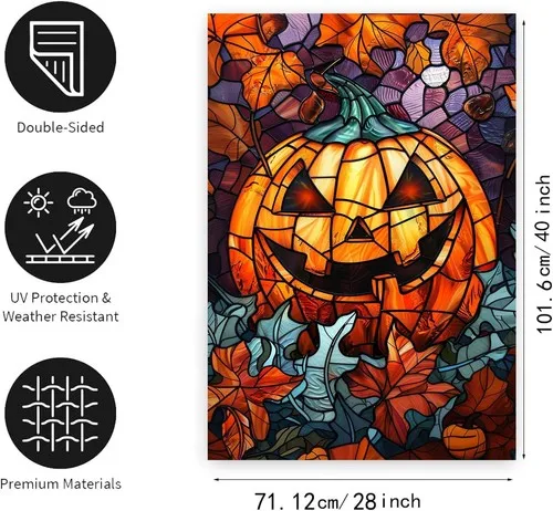 Spooky Pumpkin House Flag Scary Halloween Flags For Outside 28X40 Double Sided L JJE DDI GGX