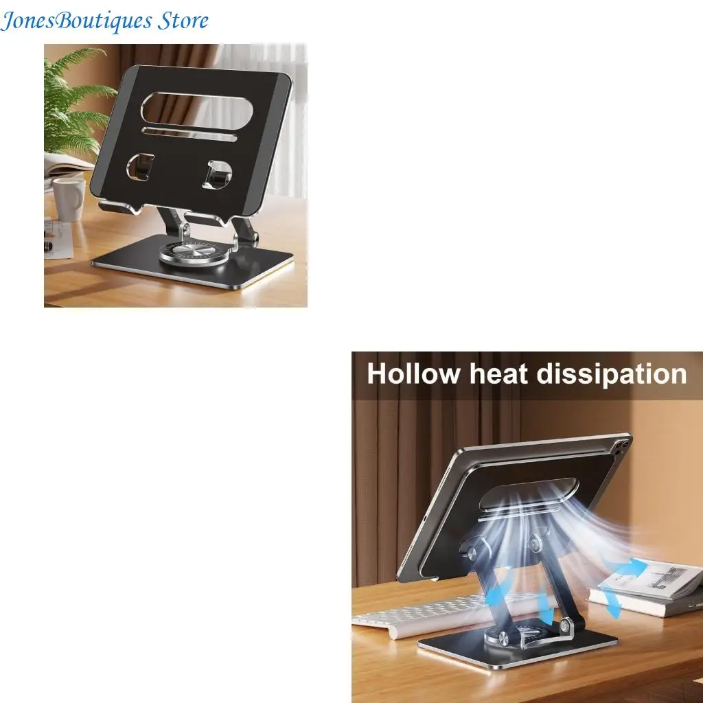 

Adjustable Height Tablet Stand Aluminum with 360 Degree Rotation for Any Setting W8KE