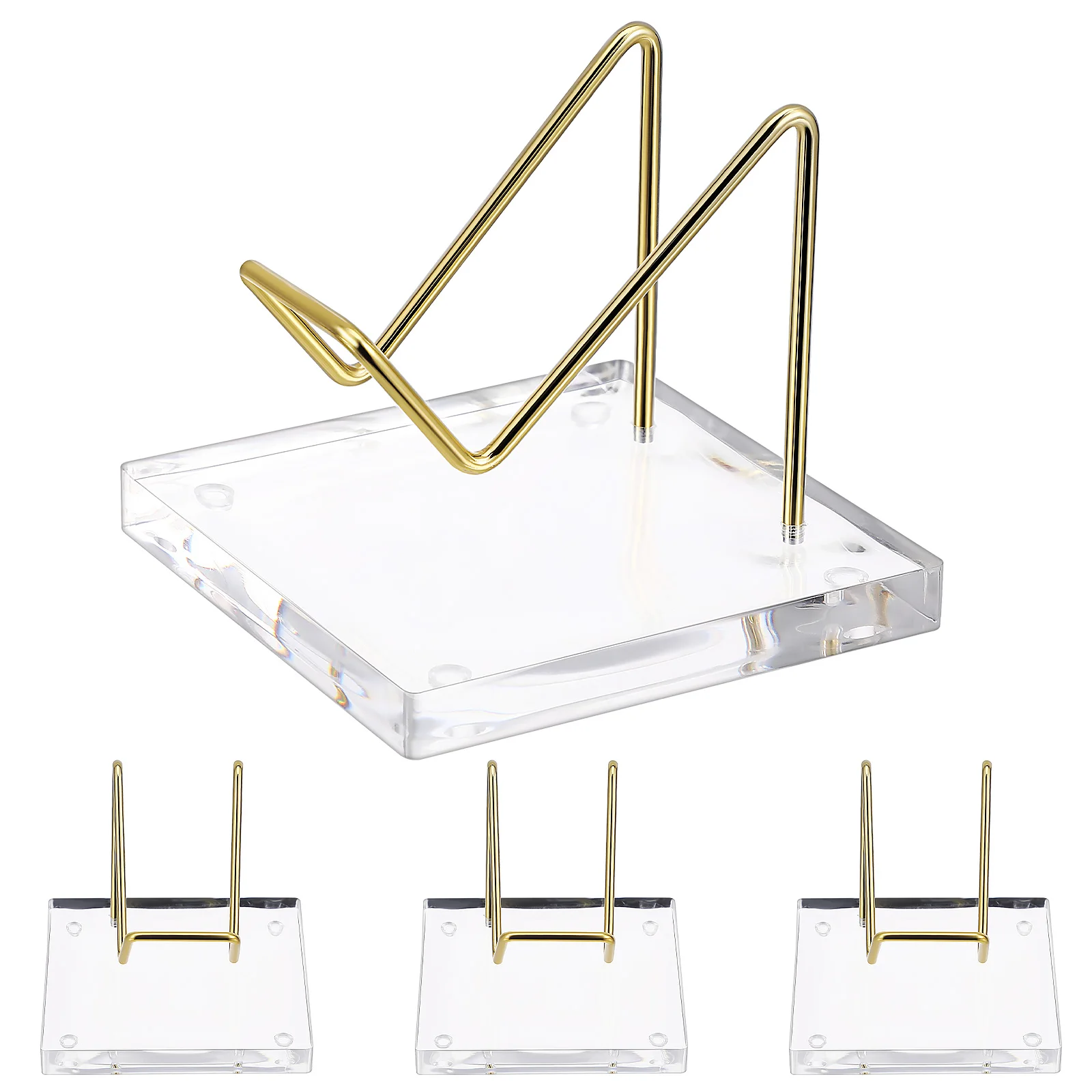 

4pcs Crystal Ball Stand Clear Glass Display Base For Sphere Rock Mineral Agate Holder Stand Crystal Display Bases For