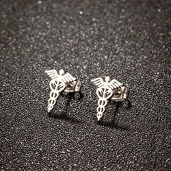 1 Pair Punk Stainless Steel Dentist Tooth Stud Earrings for Women Doctor Nurse Accessories Aretes
