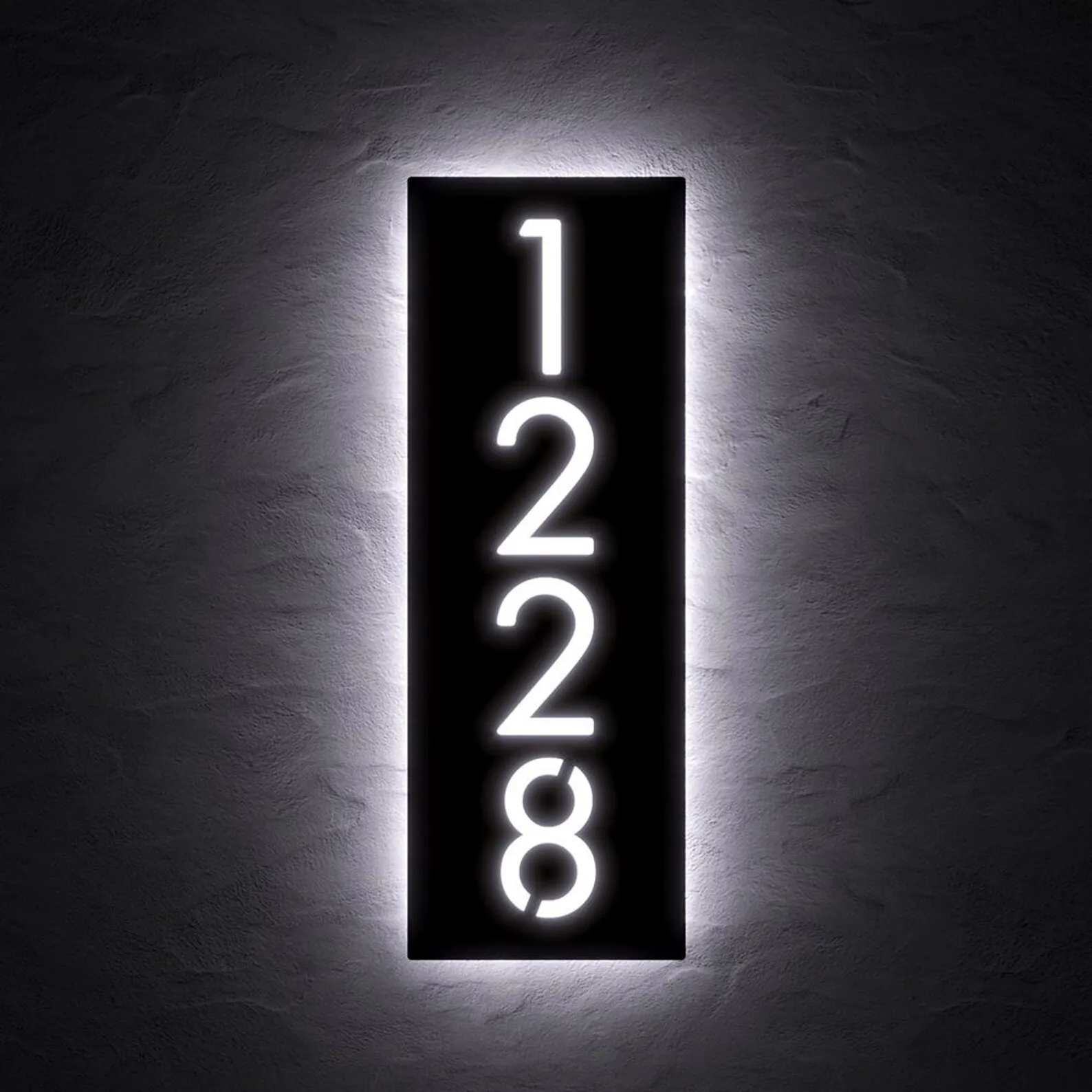 

Modern Custom LED House Number Sign Outdoor Illuminated Address Plaque Waterproof Lighted Door Number Plate for Home Decoration