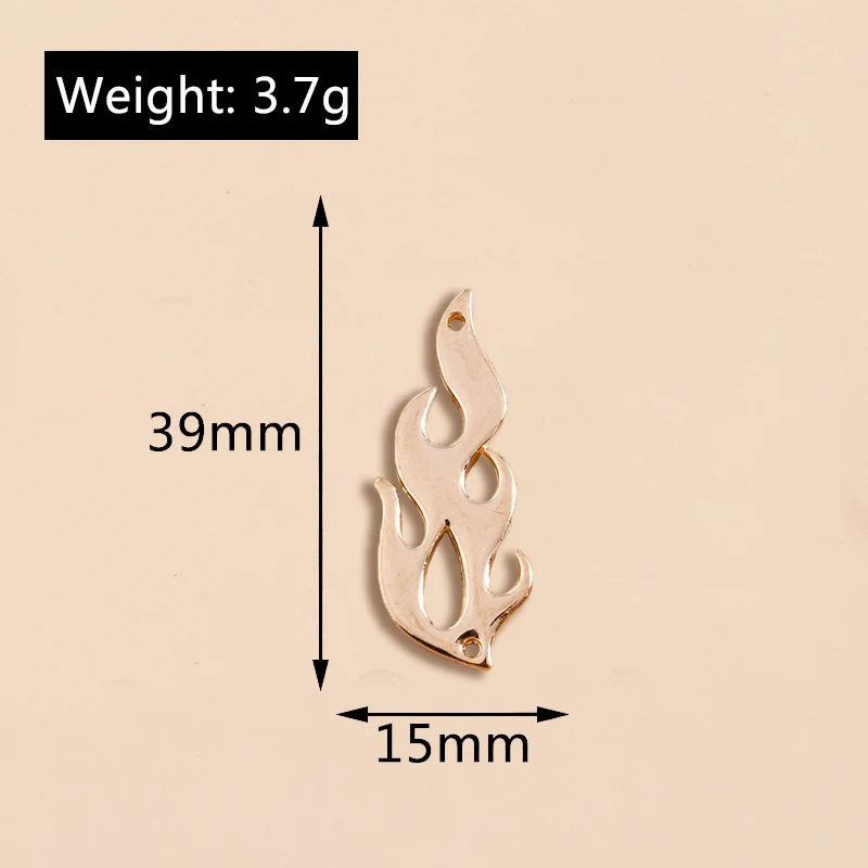 Leslie 10 teile/los 15*39mm Trend Metall Feuer Charms für Armbänder Anhänger Halsketten DIY Legierung Charms Schmuck Zubehör – Detail 1