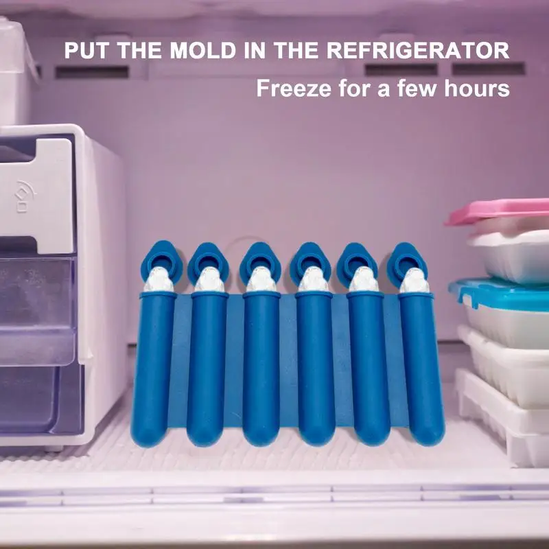 Ice Pop Maker Molds Kid's Ice Pop Maker With Lid Food-Grade Silicone DIY Popsicle Molds For Travel Home Picnic And Work Area