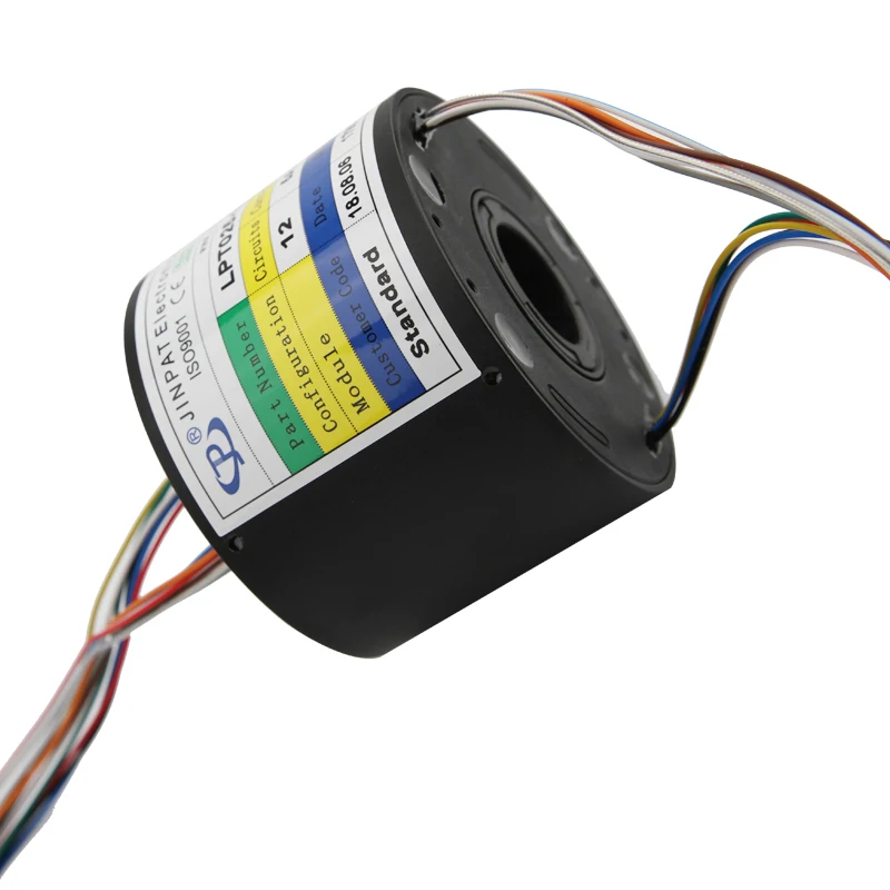 LPT025-1205 12 Circuit 5A Slip Ring Rotary Joint Electrical Connector 25.4mm Hole Size 0~300rpm for Wind Generators