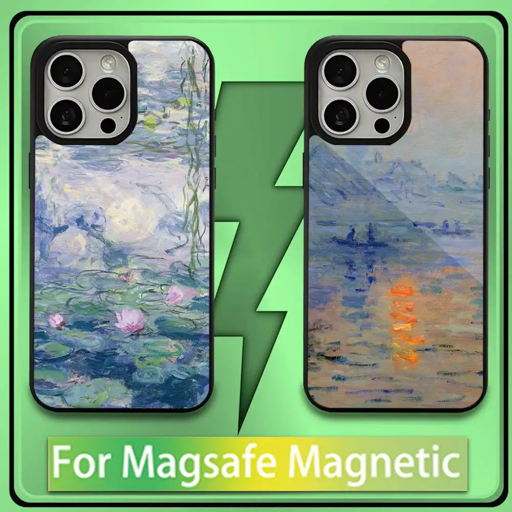 

Claude M-Monet Painting Phone Case For iPhone17,16,15,14,13,12,11,Plus,Pro,Max,Mini Soft Magesafe Magnetic Wireless Charge