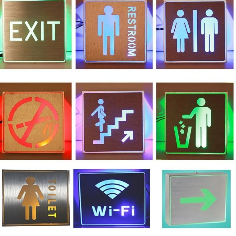 Led Emergency Light Emergency Indicator Sign Lighting for Toilet WIFI Exit Etc.Public Areas Information Sign Warning Lights