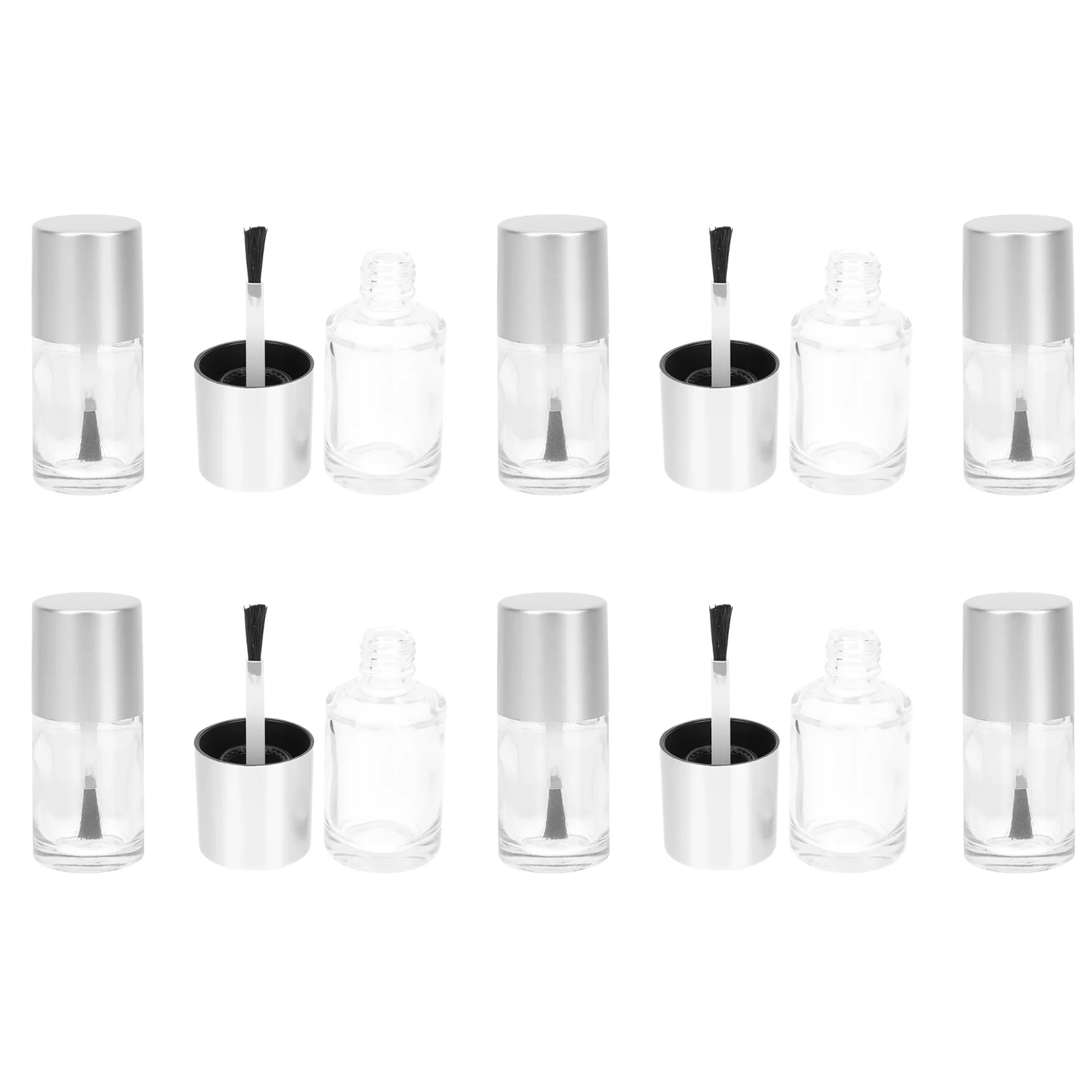 10 قطعة من حاويات طلاء الأظافر الزجاجية الفارغة، غطاء فرشاة ممتاز، زجاجات آمنة مقاومة للانسكاب للسفر للاستخدام اليومي #2