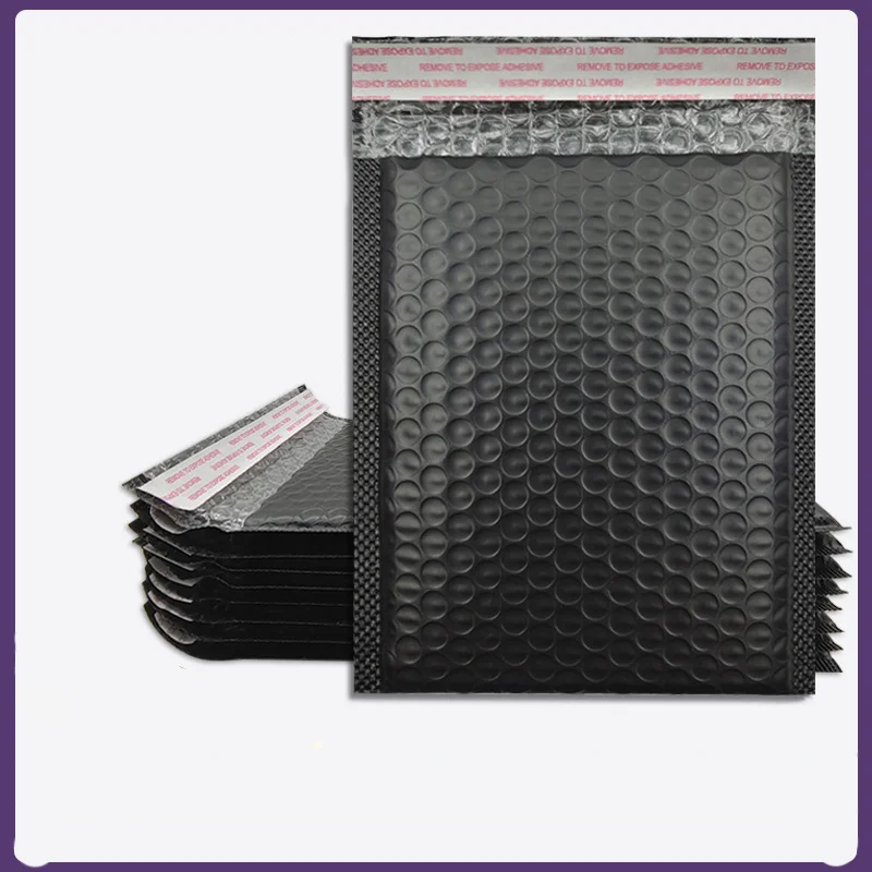 Minimum order of 50 pieces black bubble bag express packaging storage bag plastic self-adhesive bag thickened bag printing logo