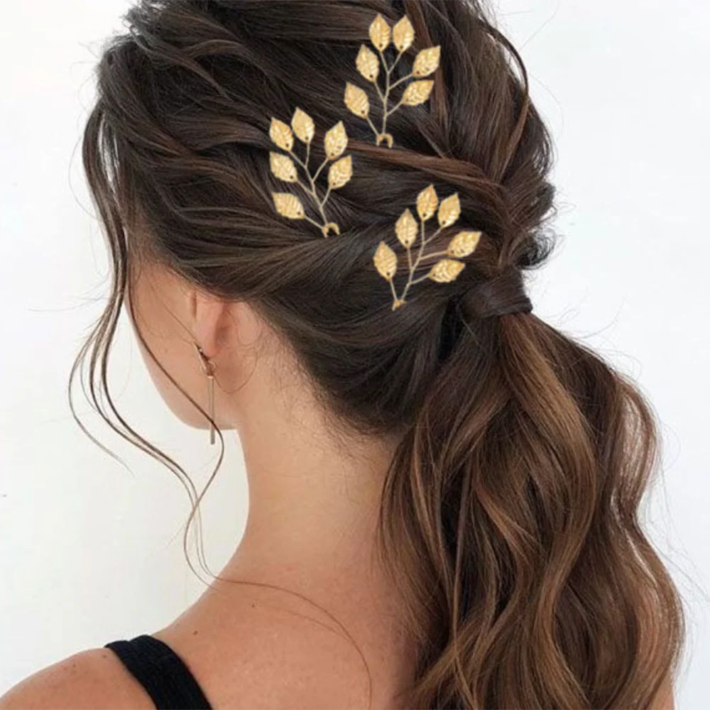3pcs/set Handmade Leaf Hair Clip Pins for Women Girls Bride Hairpins Fashion Headdress Gifts Bridal Wedding Hair Accessories image 4