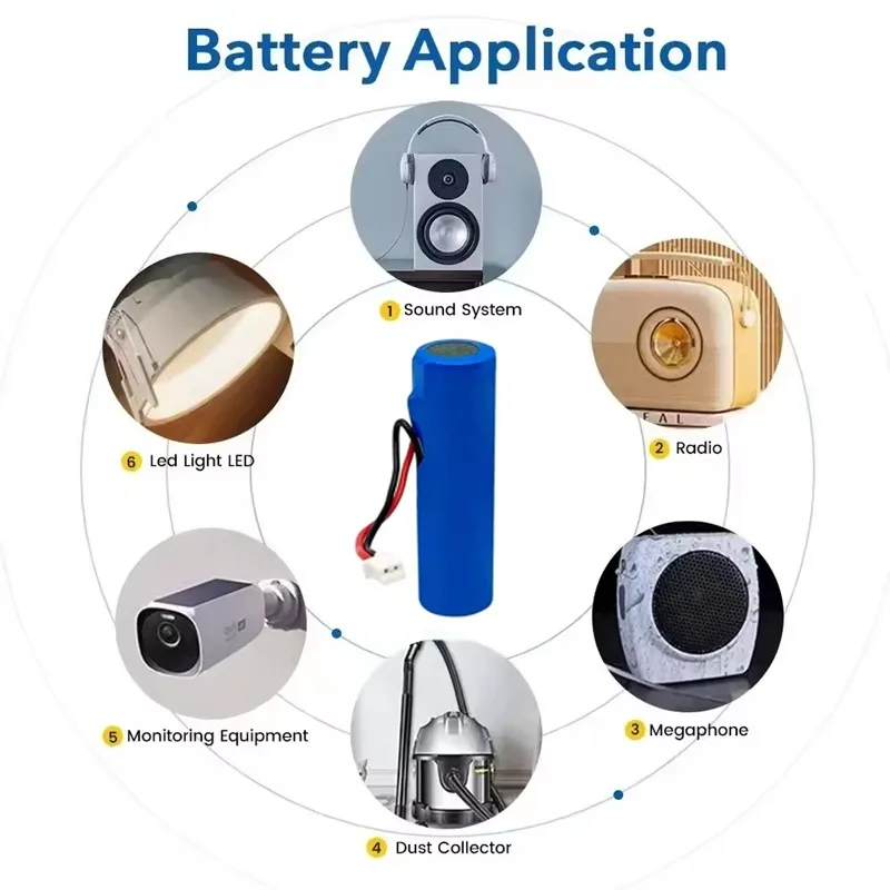 3.7 فولت 3800 مللي أمبير بطارية ليثيوم أيون قابلة للشحن 18650 1S1P بطارية حزمة للإضاءة في حالات الطوارئ المتكلم بلوتوث لتقوم بها بنفسك خط التوصيل #6