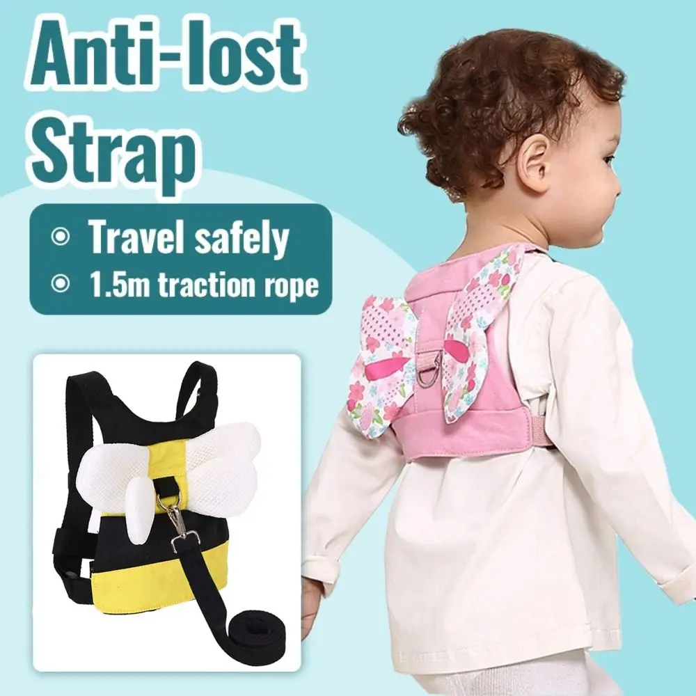 2-in-1 디자인 분실 방지 워킹 하네스 신축성 있는 손목 연결 스트랩 유아용 리드줄 부드러운 소재 스프링 로프