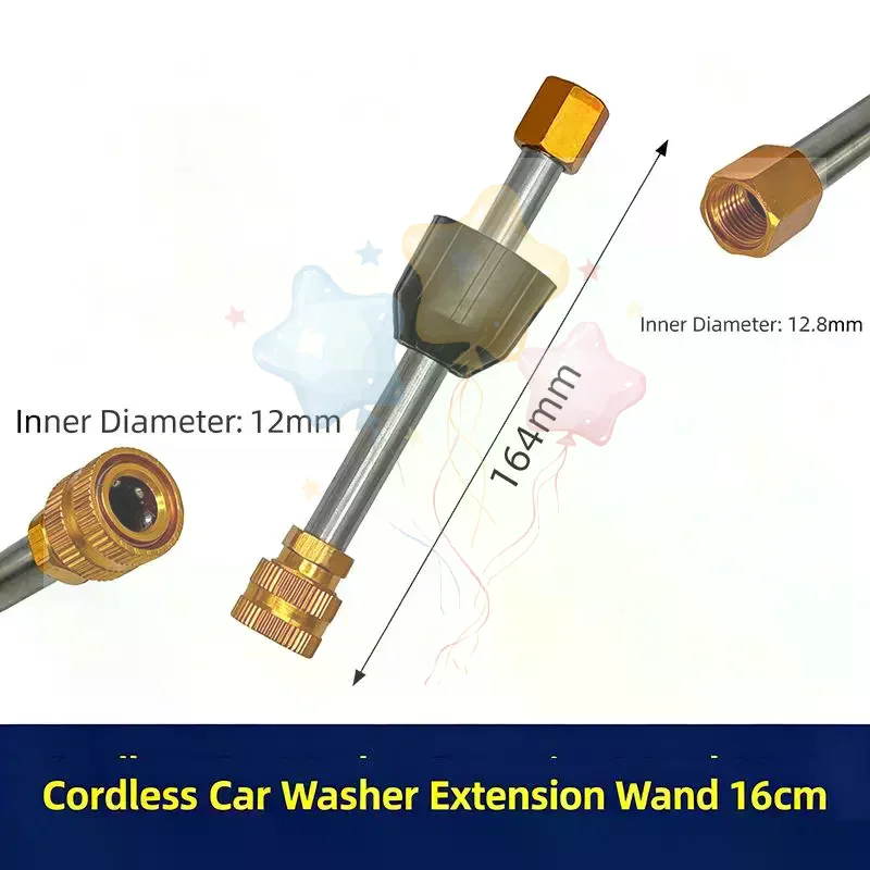 1 Set Car Washing Nozzle Connector Adapter Pressure Spray Lance Car Washer Extension Effortless Installation