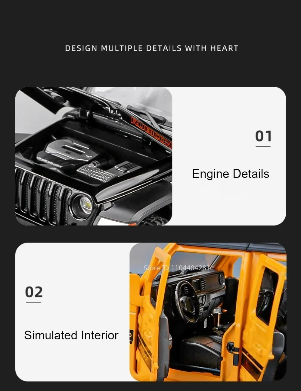 1:22 Wrangler Rubicon Suzuki Hustler Legierung Spielzeug Diecast Modell Auto Türen Geöffnet Sound Licht Zurückziehen Fahrzeug Freund Geburtstag Geschenk – Detail 6