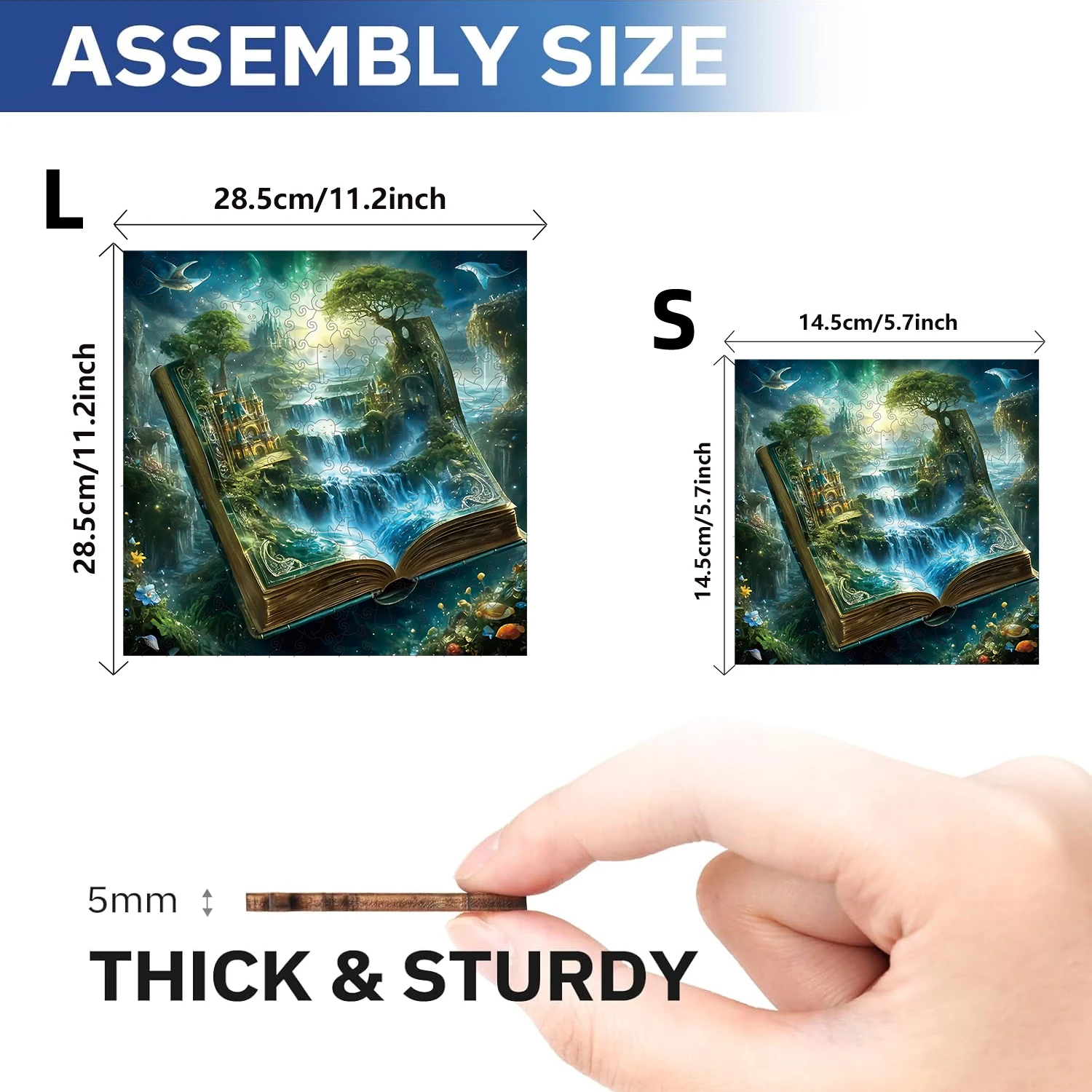Magical Forest of Books Wooden Jigsaw Puzzle For Adults High-difficulty Magic Puzzle Intellectual Toy, Family Game Home Decor