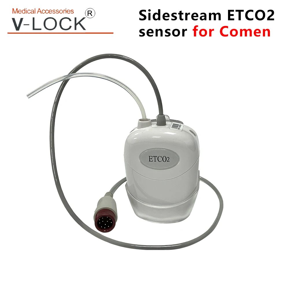 V-Lock 1008 Sidestream ETCO2 Sensor Compatible for Mindry COMEN CONTEC Masim Nihon Kohden Patient Monitor with Sampling Line Set