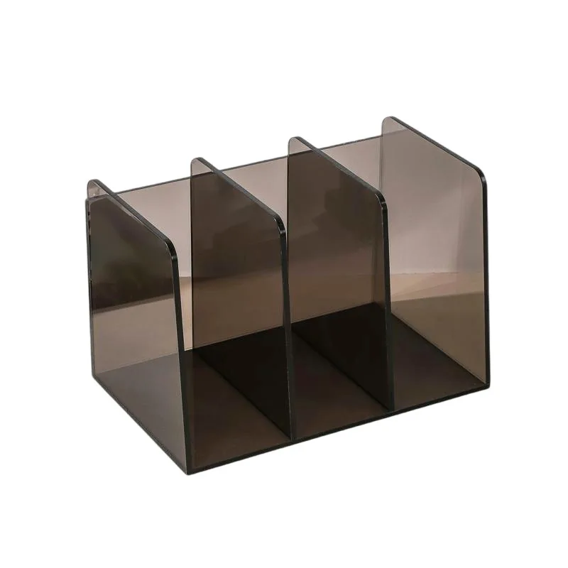 

Acrylic bookstand office supply three columns translucent document rack