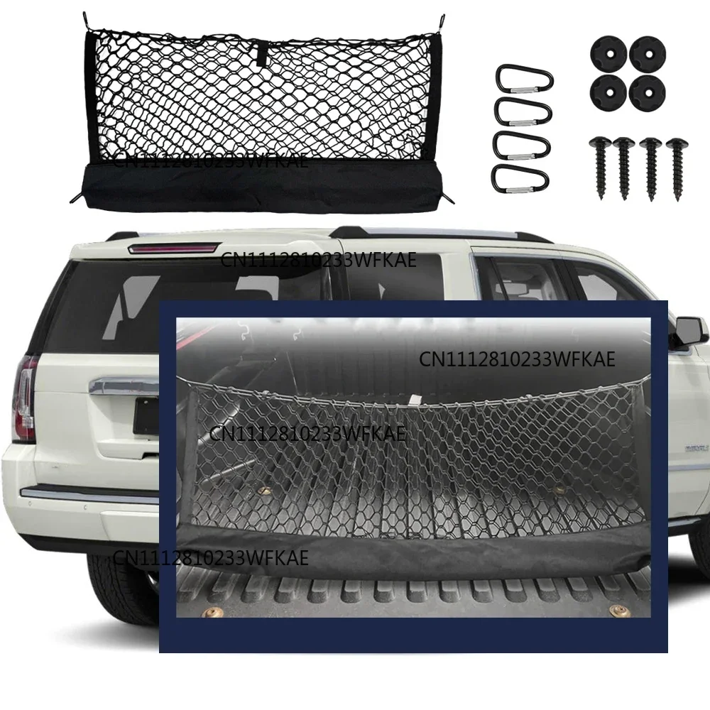For Chevrolet Suburban Cadillac Escalade GMC Yukon 2015-2024Car Back Rear Mesh Trunk Seat Envelope Style Cargo Net 13pcs set