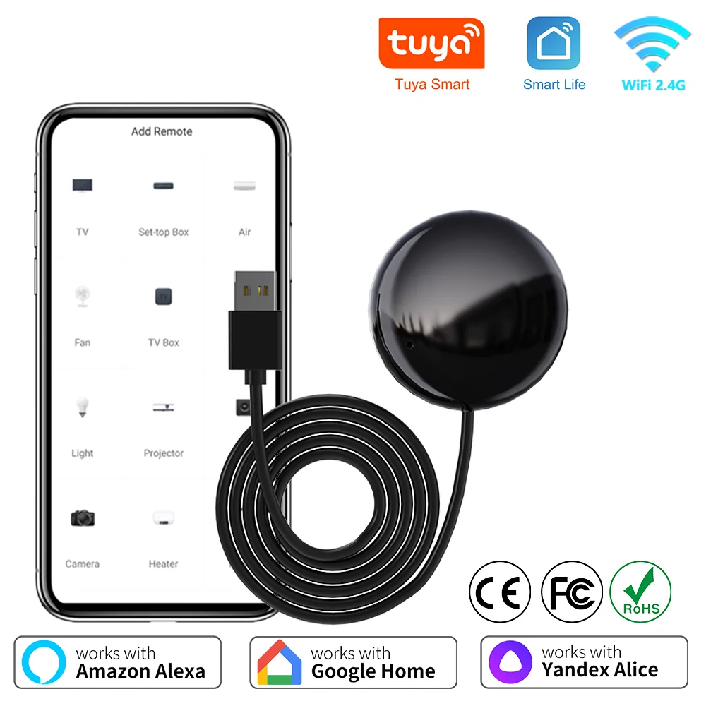 Tuya WiFi IR Remote Control APP Remote Control for TV AC Work with Google Home Yandex SmartLife Alexa
