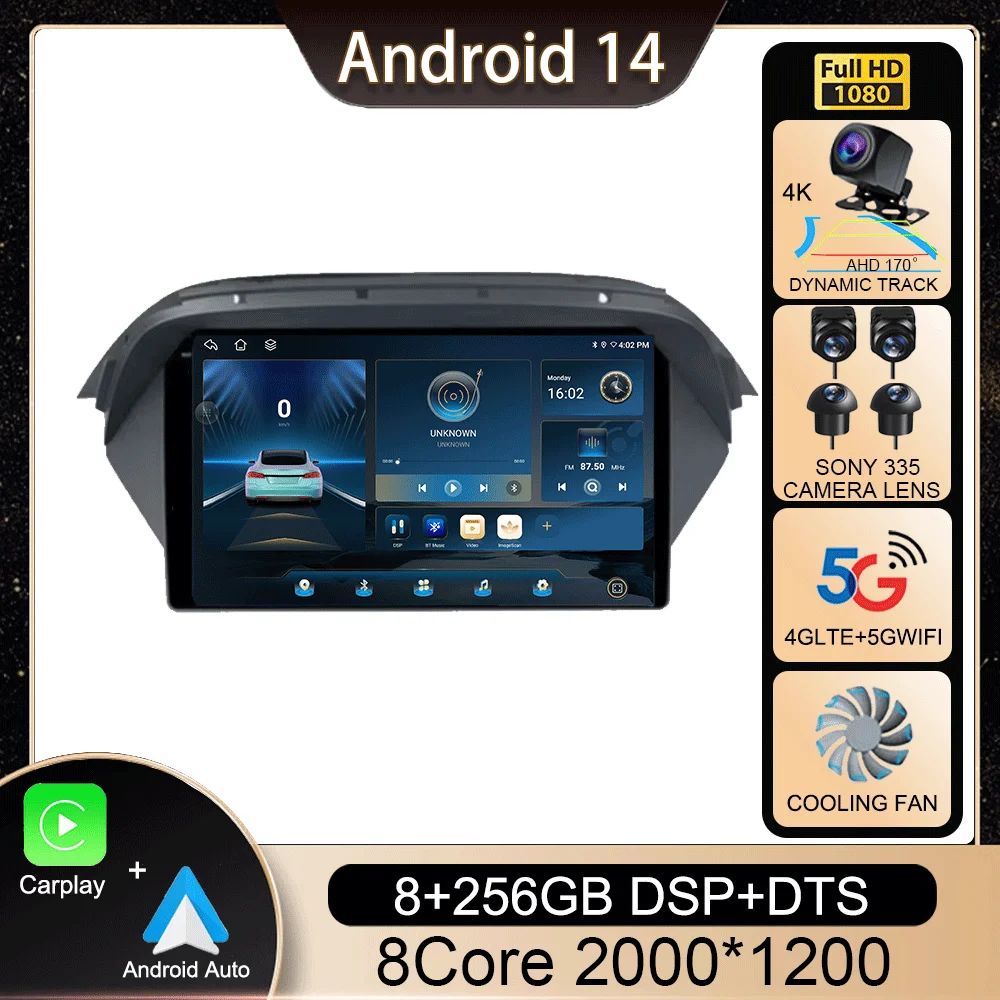 Android 14 для Honda Acura MDX 2007 - 2013 Автомобильный мультимедийный стерео видеоплеер GPS-навигация Радио беспроводной Carplay Авто QLED 4G