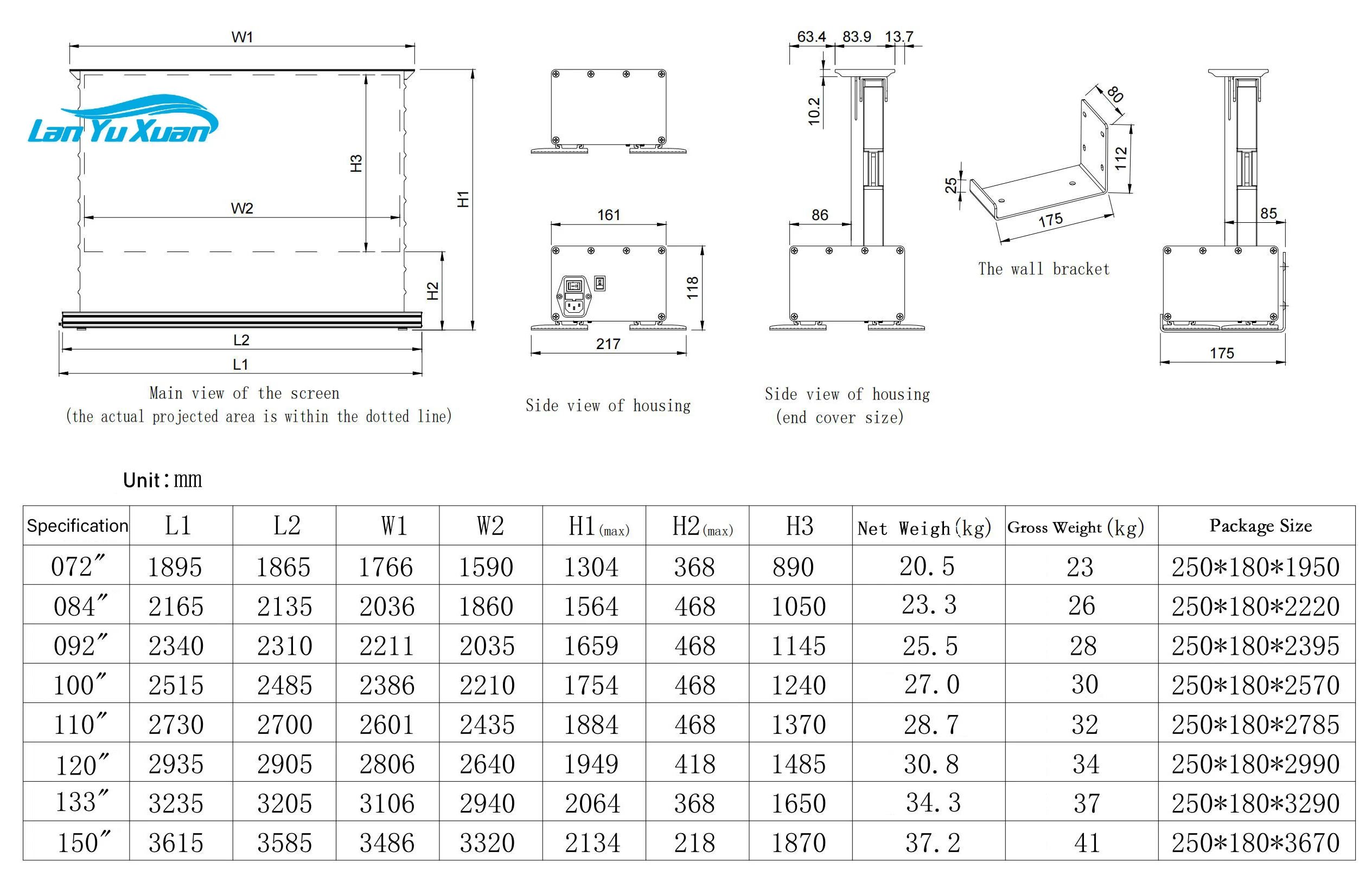 [ALR PET cbsp]Wupro 100'' Floor Rising Projection Screen Alr Ust  Floor Rising Screen Floor Lifting Electric Projector Screen