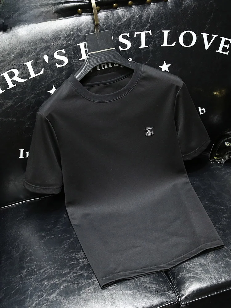 

Silk Cotton ort Sve T-irt Men's Summer Casual round Ne Top Faionable Urban Sle Comfortable Breathable