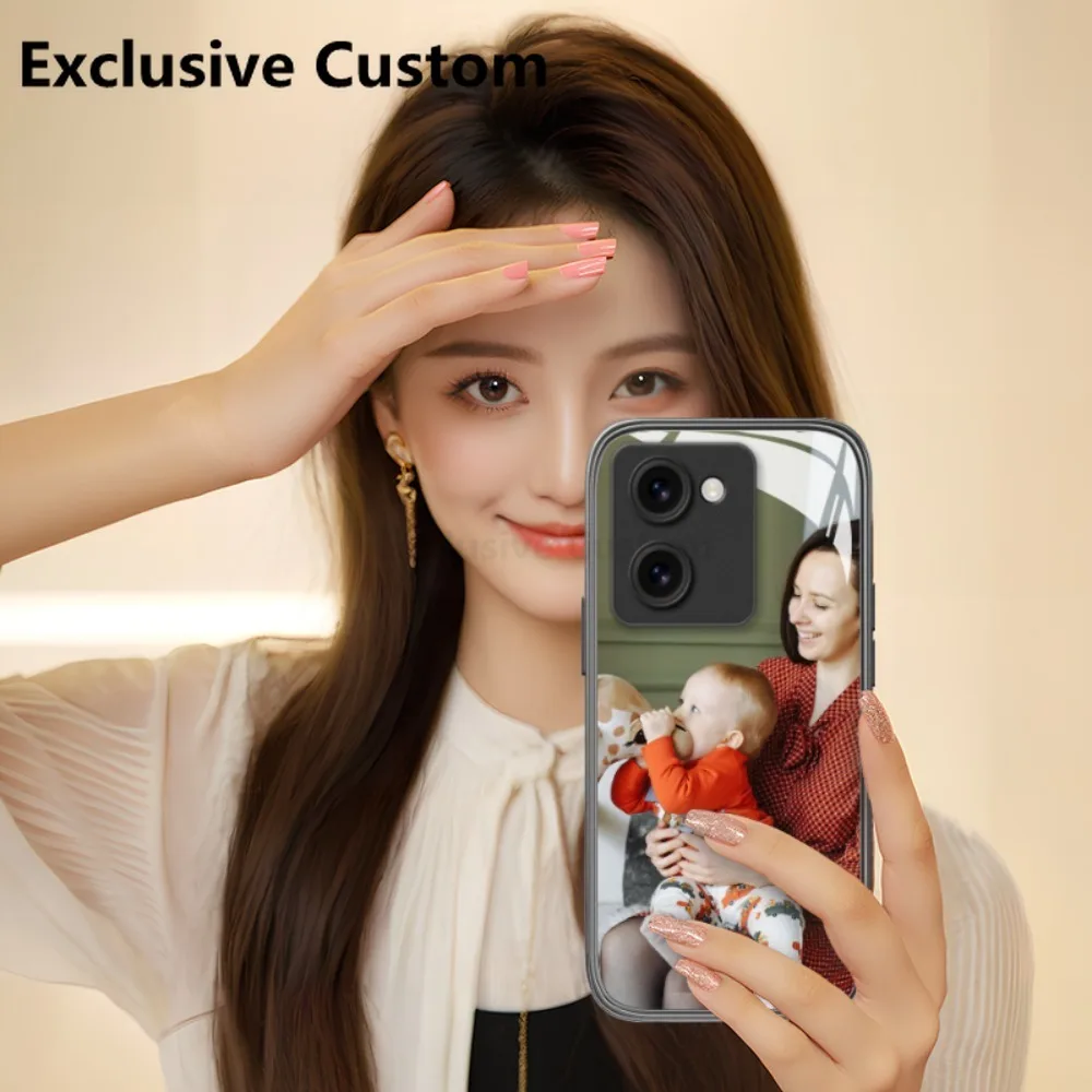 Exclusive Custom Personalized Glass Phone Case for VIVO V21E V20 V19 V17 V15 V11I T1 Z7 DIY Cover Customized Design Name Photo image 2