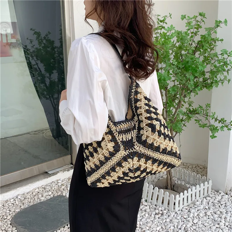

Travel Beach Fishing Net Handbag Shopping Woven Shoulder Bag for Women Girls