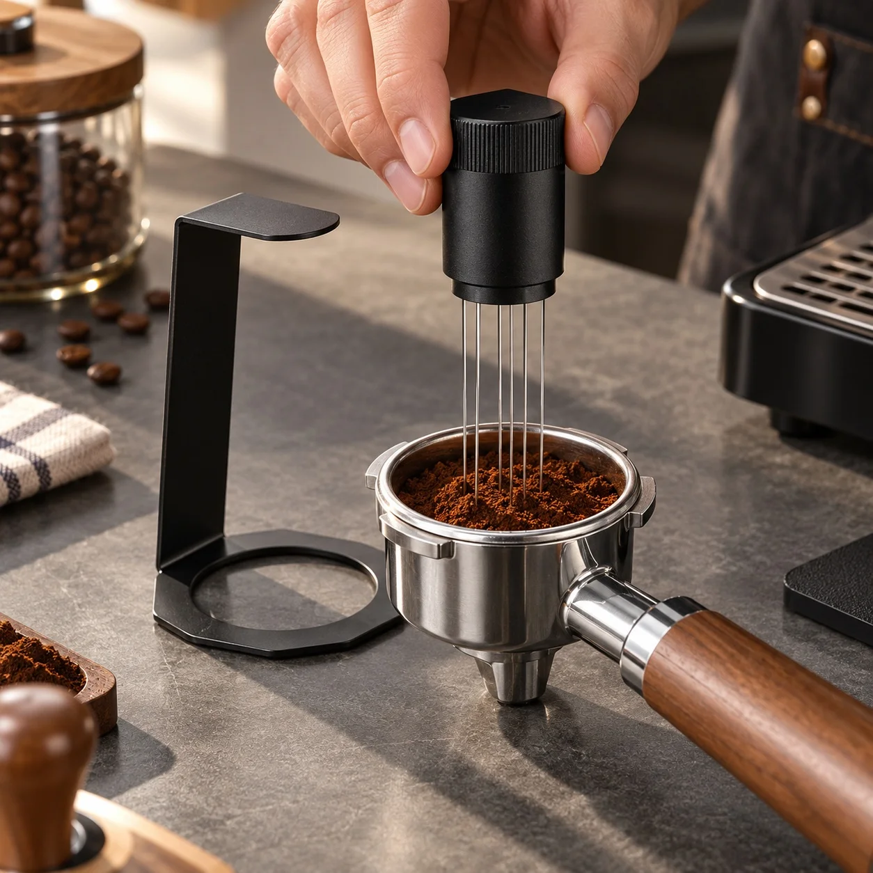 Magnetic Coffee Distribution Tool Espresso  Stirrer with Stand Coffee Needle Distributor for Breville Barista Coffee Accessories