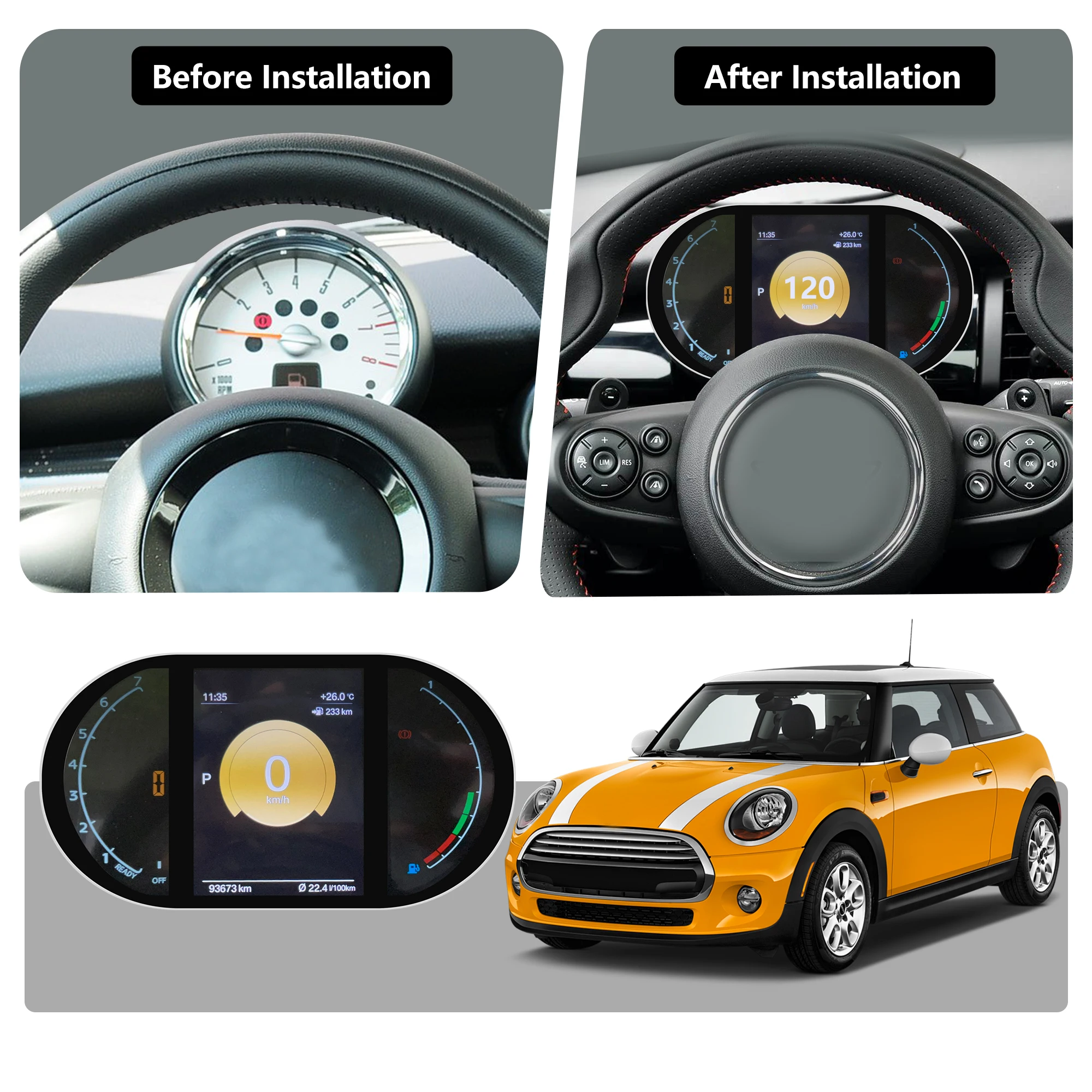 لوحة القيادة الرقمية لسيارات BMW Mini R Series R55 R56 R57 R58 R59 R60 R61 2006-2016 عداد السرعة LCD لوحة الأدوات العنقودية #2