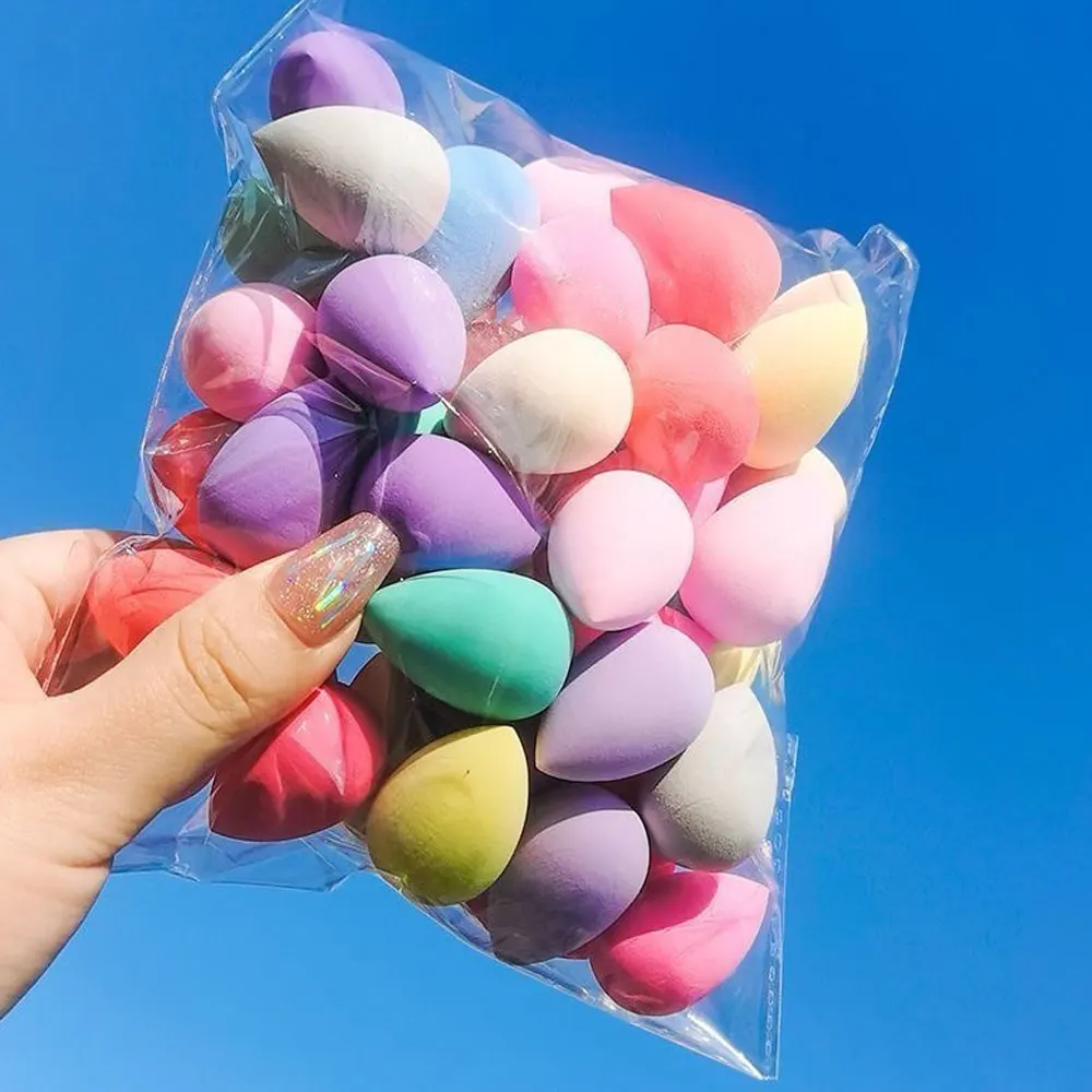 5/15pcs Mini Makeup Sponge Wet&Dry Dual-use Beauty Sponge Pink Slanted Droplet Shaped Makeup Powder Puff Beauty Tools