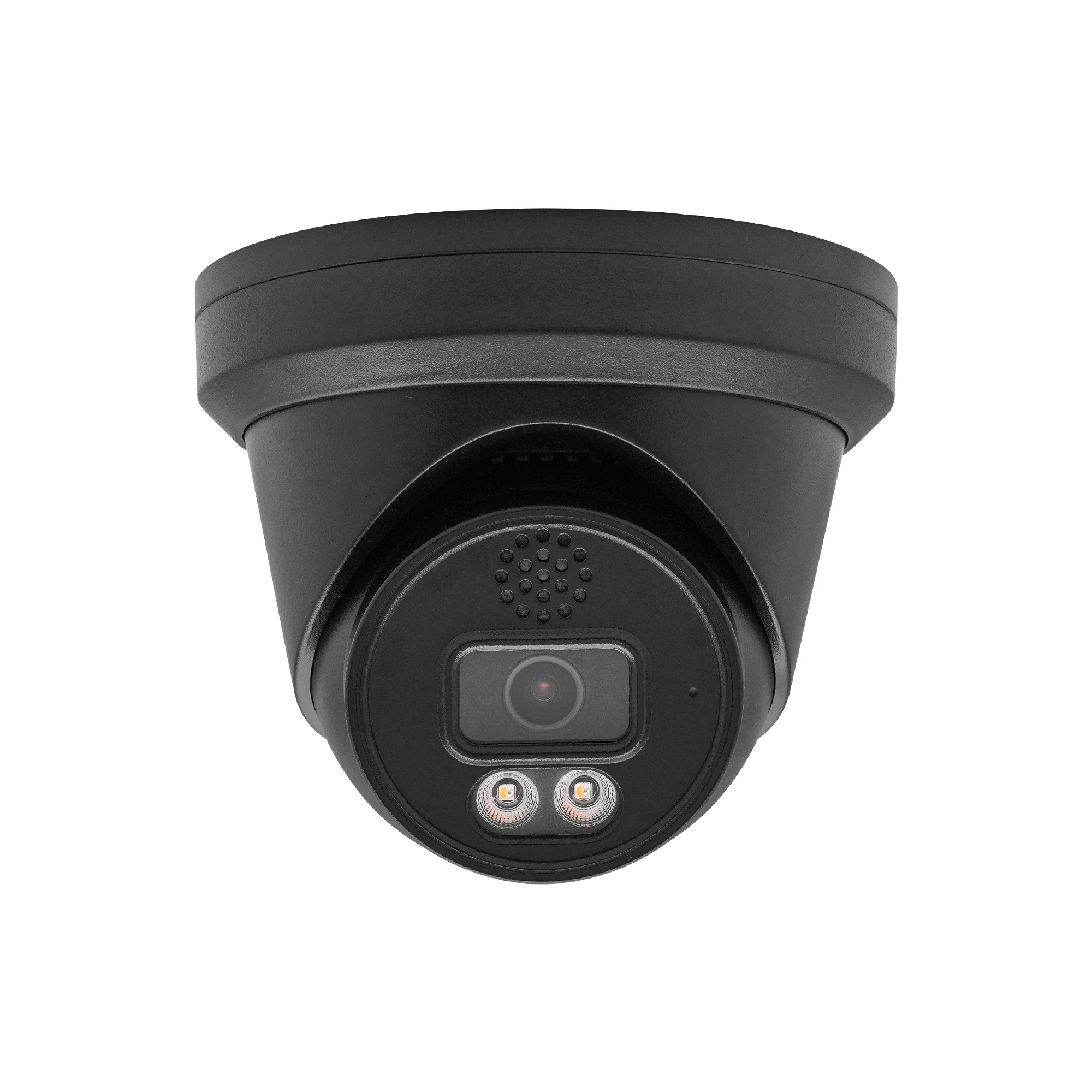 

2026 NDAA Black Color AI 4K 8MP Outdoor Turret PoE IP Security Camera Color Night Vision Smart Hybrid Light 2-Way Audio Mic.&Spe