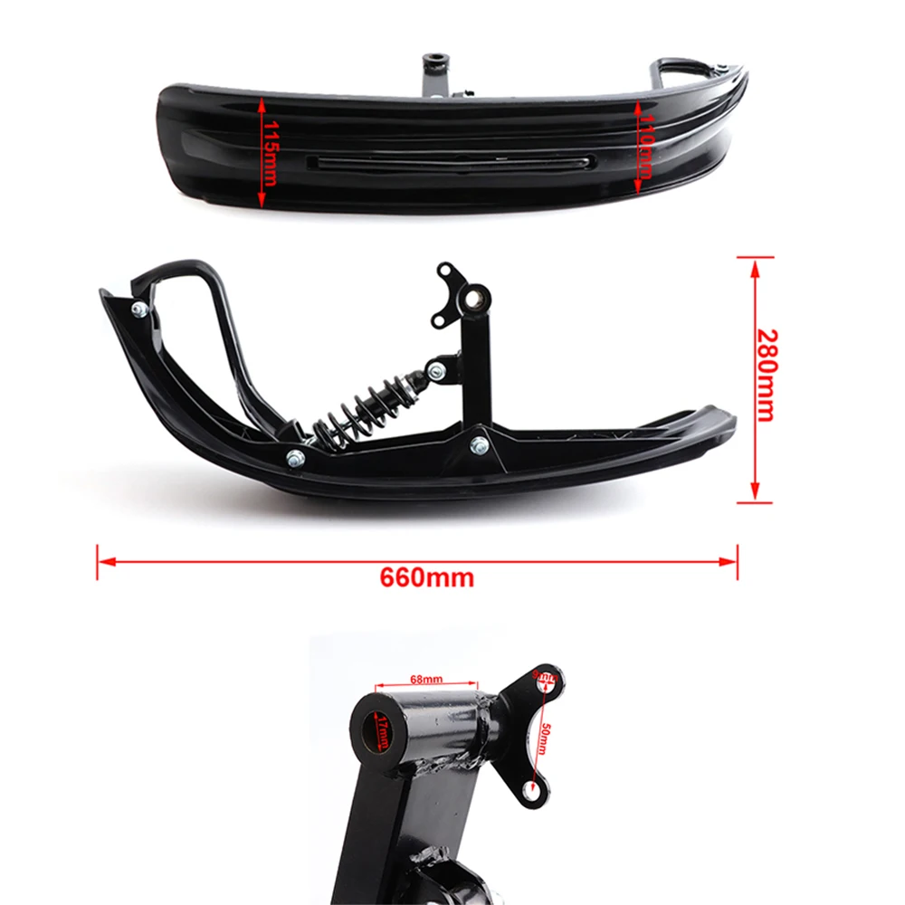 1 pair front skis winter sled for 110cc 125cc 150cc ATV UTV Dirt Bike Electric Quad Kart Snowmobile Ski Track