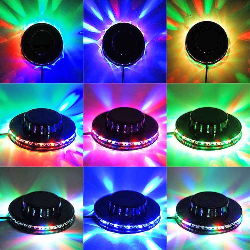 8W/5W USB RGB Sound Activated Rotating Disco Light LED Ball Party Stage Strobe Lamp KTV Bar Show Home Decoration EU/US Plug