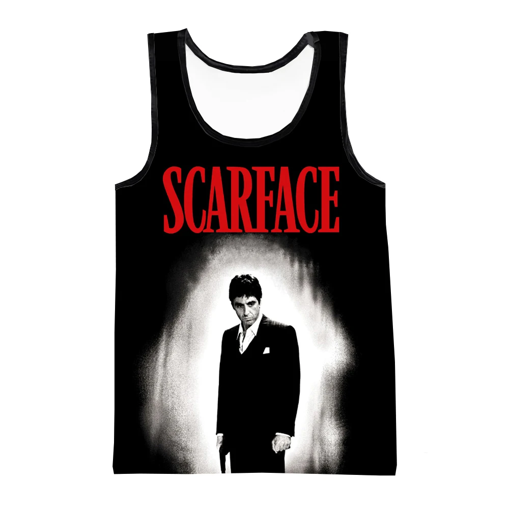 قمصان رجالية ثلاثية الأبعاد مطبوعة بطبعة فيلم ، ملابس الشارع بلا أكمام ، سترة صالة الألعاب الرياضية ، ملابس اللياقة البدنية ، كبيرة الحجم ، أزياء الصيف