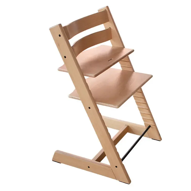 Chaise de salle à manger multifonctionnelle en bois massif pour enfants, chaise d'alimentation haute, dossier ergonomique, table à manger et chaises pour bébé, ménage