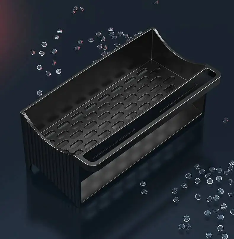 Almacenamiento de fregadero de drenaje automático para cocina, lavabo de plástico, soporte para esponja y jabón, organizador de champú para baño, toallero